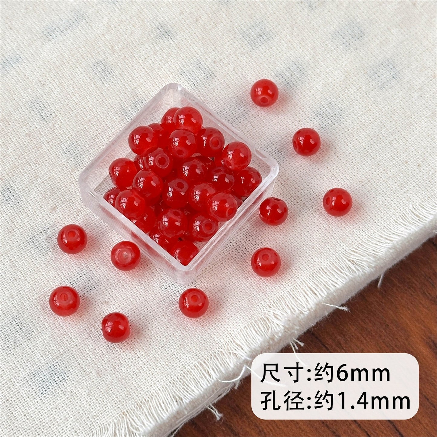 TK99 10pcs natural stone red agate red 4/6mm through-hole drop beads for handmade string necklaces, bracelets, DIY accessories, material
