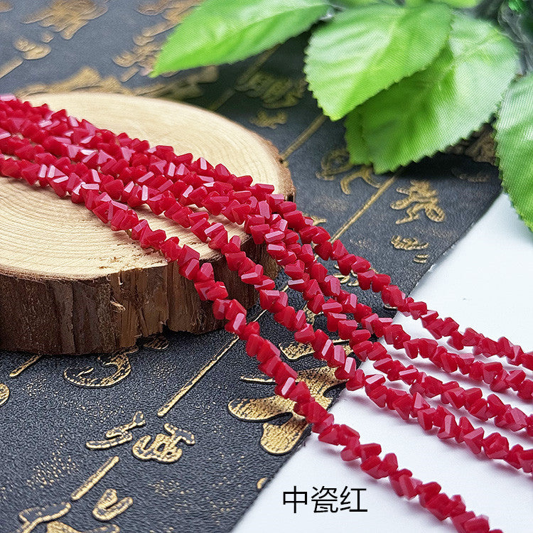about 85/125pcs Irregular irregularly-shaped triangular faceted diamonds, colored crystal, glass, string beads, DIY bracelet, necklace, bead threading, loose bead, DIY decorative lighting accessory, bracelet, necklace, earrings, accessory materials