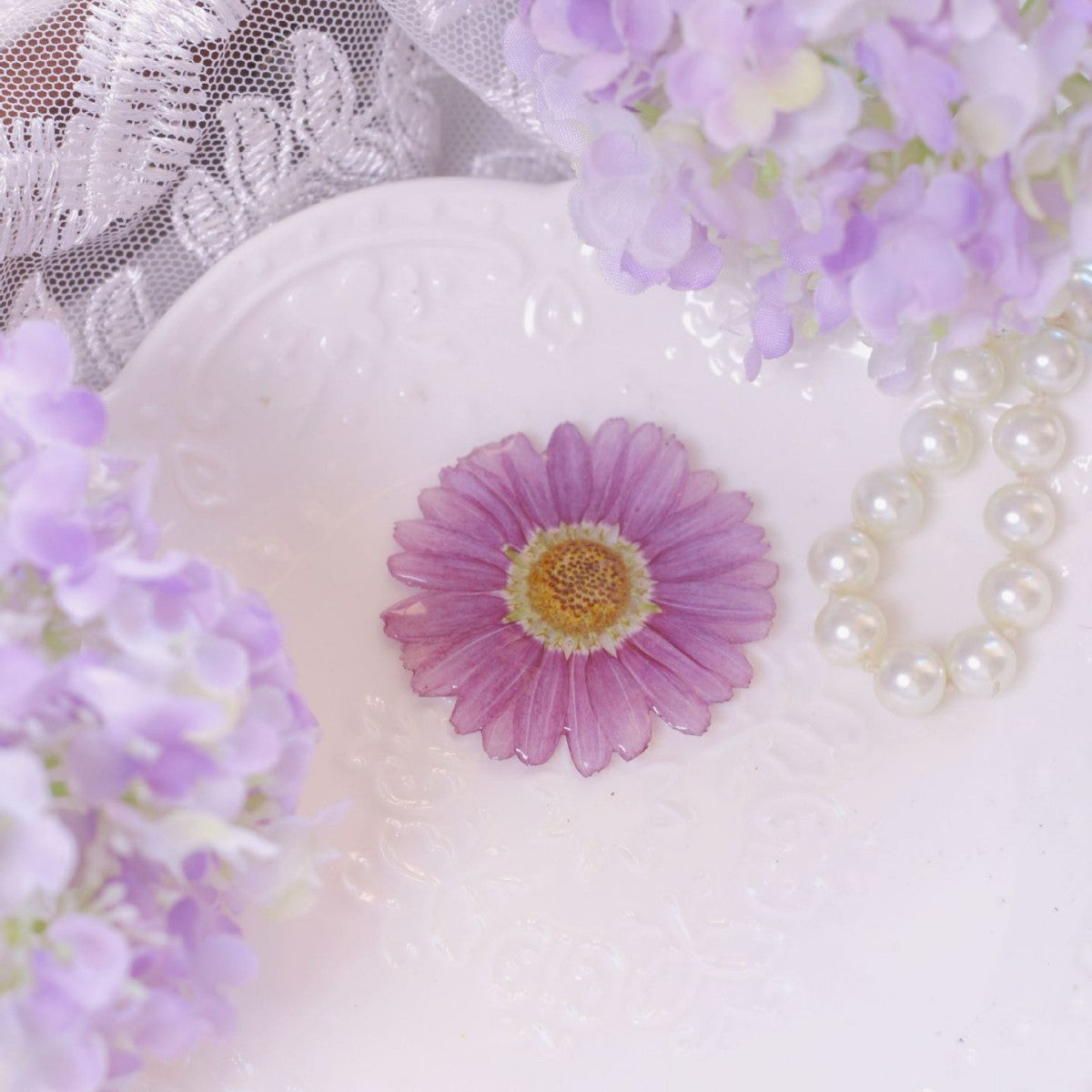 X2326 Margaret Pressed Dried Flowers Glue Dipped Semi-Finished Floral Materials for DIY Brooch Bracelet Necklace Earrings
