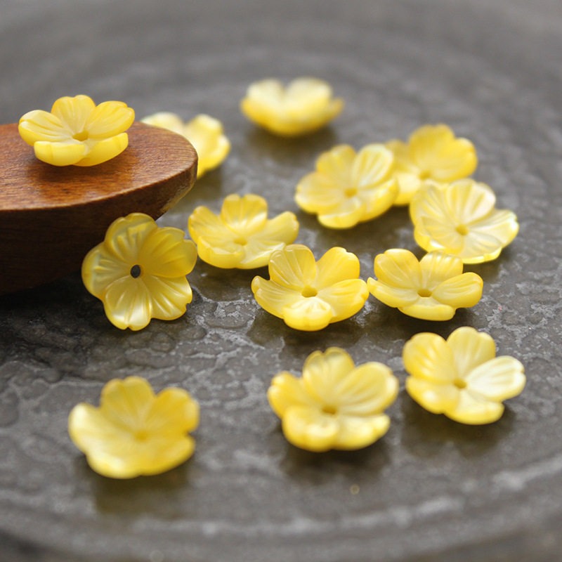X2428 12mm Pure Natural Shell Five-Petal Bowl Flower Mother-of-Pearl Shell Petal DIY Hand Chain Necklace Ancient Style Earrings Brooch Materials Set Accessories