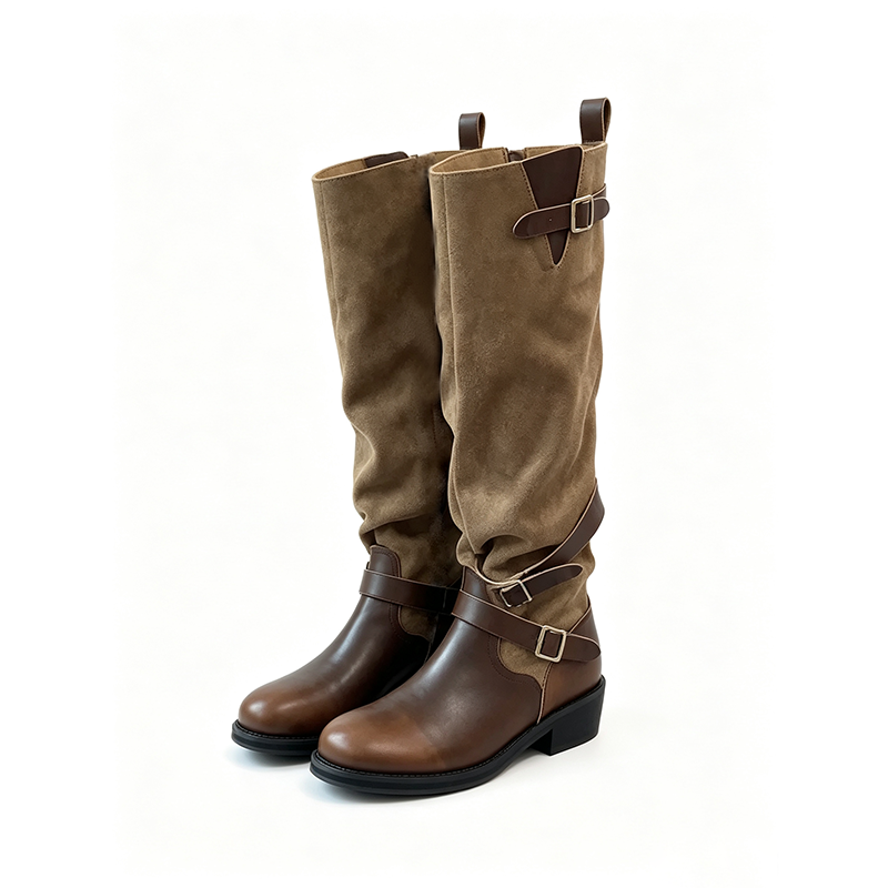 BJD575 30 Days Pre‑order  Handmade Micro Buckle Knee-High Doll Boots, Resin Clay & Fabric Spliced Shoes, Fits OB22 OB24 BJD Blythe Azone Dolls, Removable, Classic Style, Worldwide Shipping, Custom Orders Available