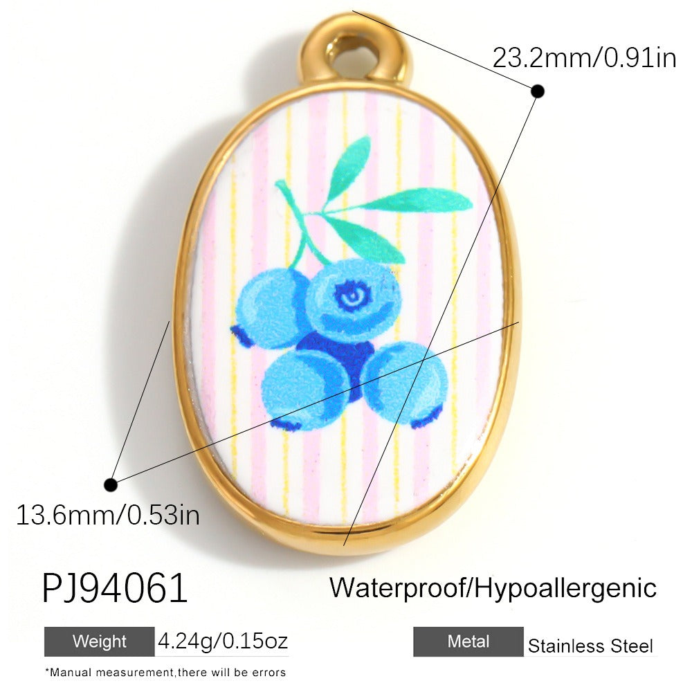 X2292  Stainless Steel Gold Plated Rose Wind Chime Strawberry Sunflower Daisy Cat Pendant, DIY Accessories for Bracelet Necklace Earrings