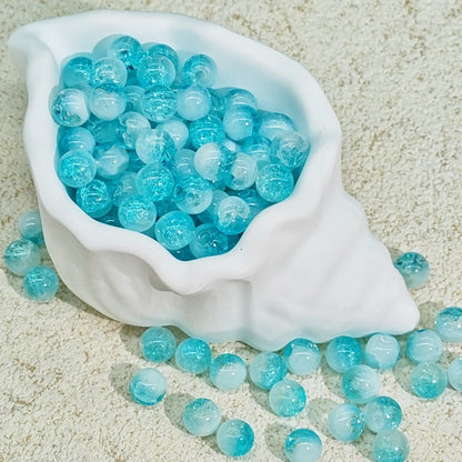 TK188 20Pcs Blue Tone Round Glass Beads(6/7/8/10mm Light Dark Blue), Aesthetic Loose Beads for DIY Bracelets Necklaces Earrings Handmade Jewelry Craft Supplies | 1 Listing Contains 20 Beads, Photos Are For Display Only