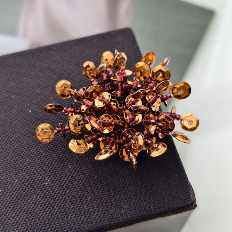X2411 Hand Woven Color Sequins Flower Half-Finished Beads, DIY Craft Accessories Supplies for Handmade Bracelet Necklace Earring Jewelry Making