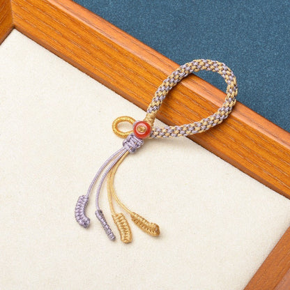 Hand‑Braided Corn Knot Semi‑Finished Cord, DIY Adjustable Keychain Cord, Car Hanging, Bag Charm, Wrist Lanyard for Hand‑Grip Ornaments