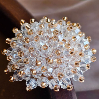 X2413 Hand Wrapped Crystal Glass Beaded Flower Brooch Core, DIY Craft Accessories Materials for Handmade Bracelet Necklace Earring Jewelry Making Supplies