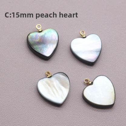 X2423 14K Gold Copper Plated Square & Heart Black Bezel Cut Pendant Charms, DIY Handmade Bracelet Necklace Earring Jewelry Making Accessories