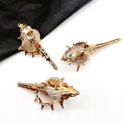 X2293 Natural sea shell with gold-gilded edges pendant for DIY handmade bracelet, necklace, earrings or other decorative accessories. Material: Natural sea shell