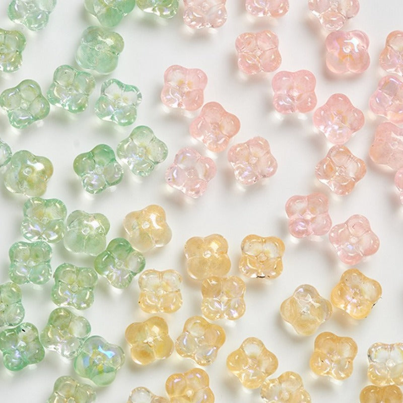 TK186 10pcs Osmanthus flower with holes, 10mm glass beads, handmade DIY jewelry, bracelet, necklace, earrings, accessories, material