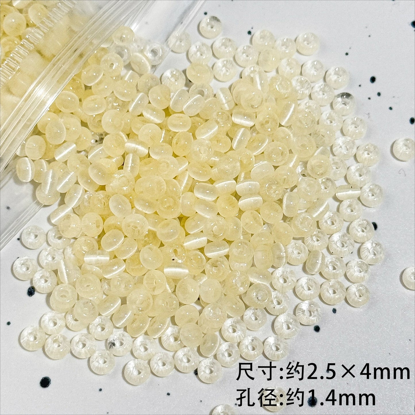 TK86 Approx 10g Rainbow Donut Shaped High Quality Wire Cut Cat Eye Glass Beads & Pearl Beads, DIY Handmade Bracelet Jewelry Making Accessories
