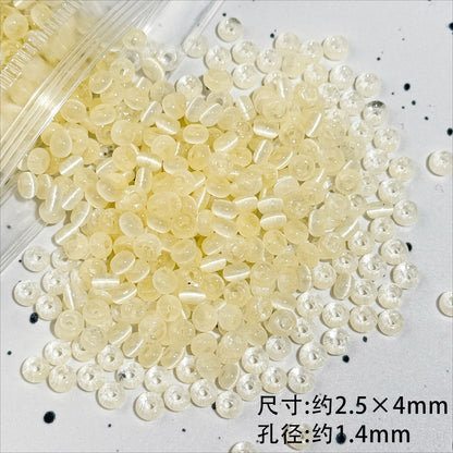 TK86 Approx 10g Rainbow Donut Shaped High Quality Wire Cut Cat Eye Glass Beads & Pearl Beads, DIY Handmade Bracelet Jewelry Making Accessories