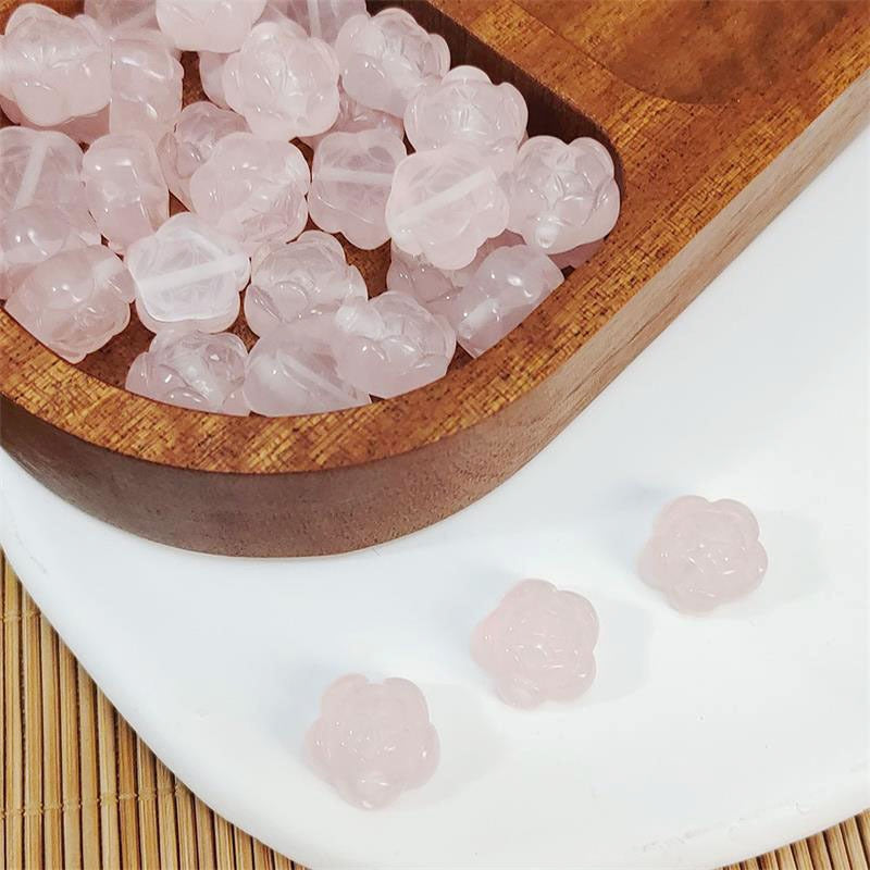 TK43 2pcs New Chinese resin imitation jade lotus double-about three DIY handmade necklace white jade jewelry pendant accessory
