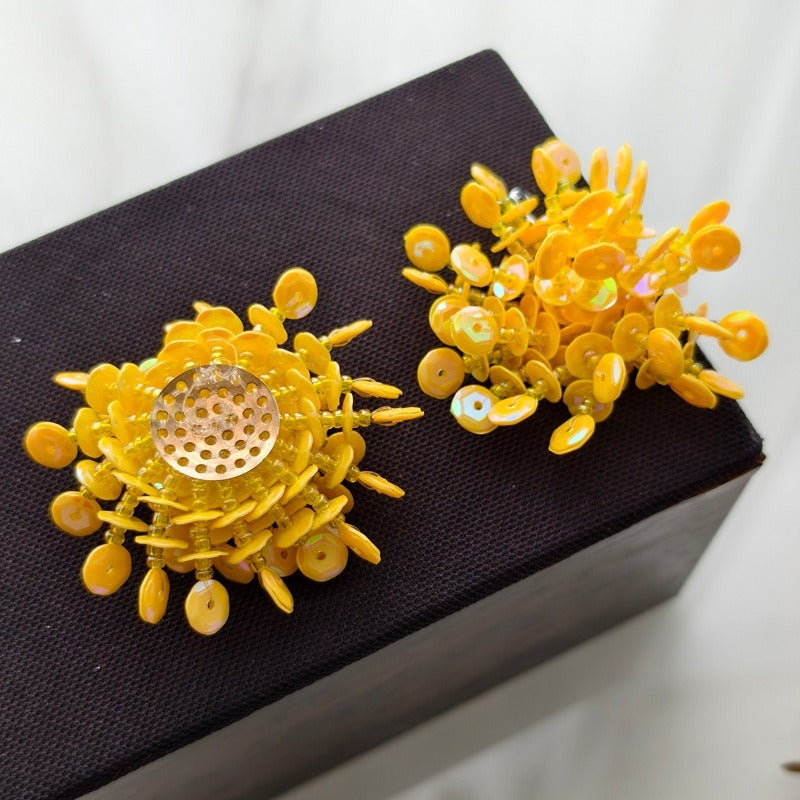 X2411 Hand Woven Color Sequins Flower Half-Finished Beads, DIY Craft Accessories Supplies for Handmade Bracelet Necklace Earring Jewelry Making