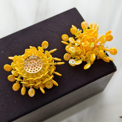 X2411 Hand Woven Color Sequins Flower Half-Finished Beads, DIY Craft Accessories Supplies for Handmade Bracelet Necklace Earring Jewelry Making
