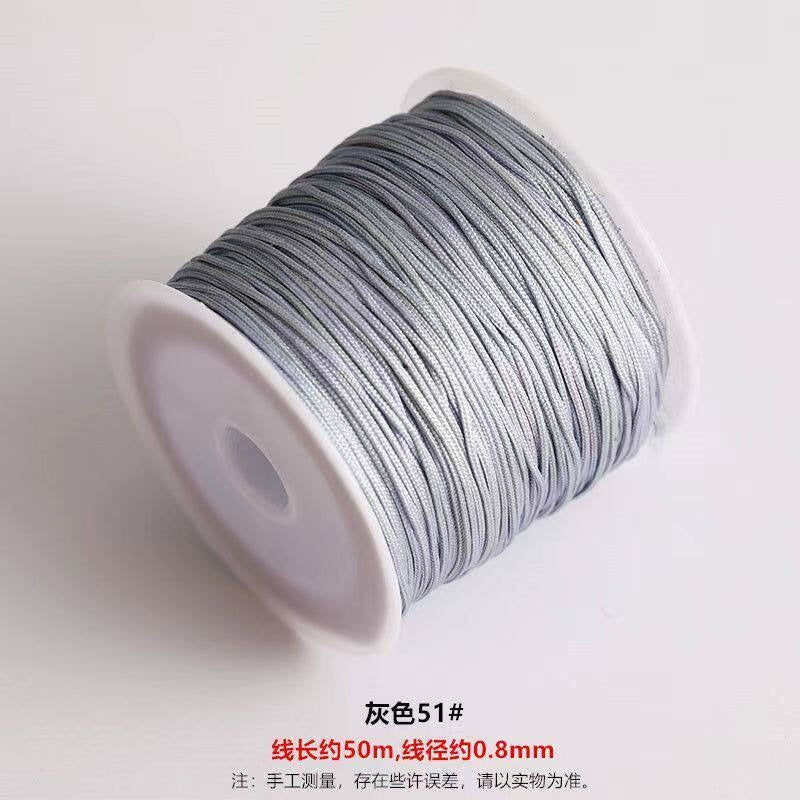 TK12 About 50M Weaving Bracelet and Necklace Making Cord, DIY Braiding String Size 72 Jade Thread, Red String Pendant Cord DIY Craft Supplies