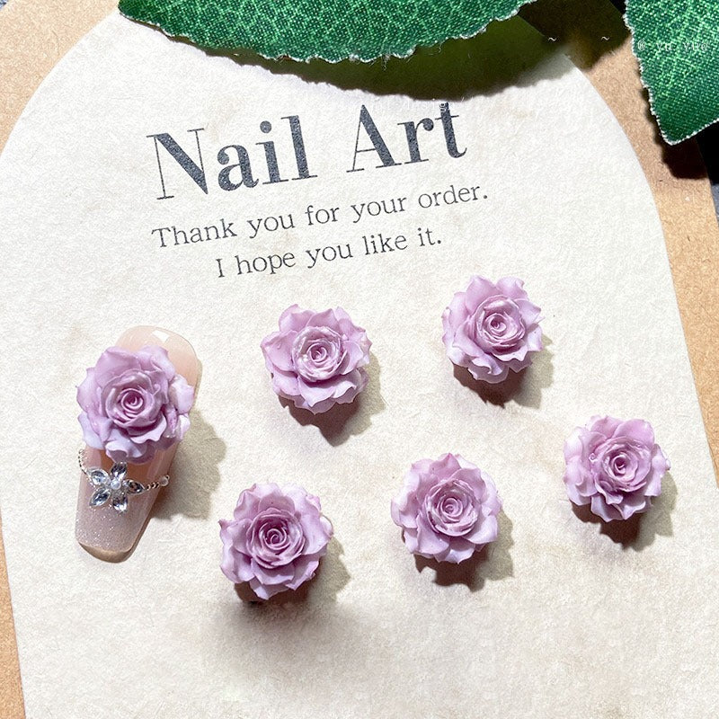 X2645 10Pcs 3D True‑Love Rose Solid Color Resin Soft Rubber Flowers, DIY Craft Materials for Ancient‑Style Hairpin, Hair Clip, Bracelet, Necklace, Earring & Nail Art Accessories