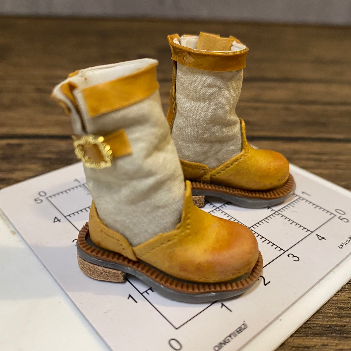 BJD582 30 Days Pre‑order  Handmade Patchwork Clay Doll Shoes, Vintage Distressed Miniature Footwear, Fits OB22, OB24, BJD, Blythe & Azone Dolls, Removable, Custom Orders Accepted, Worldwide Shipping