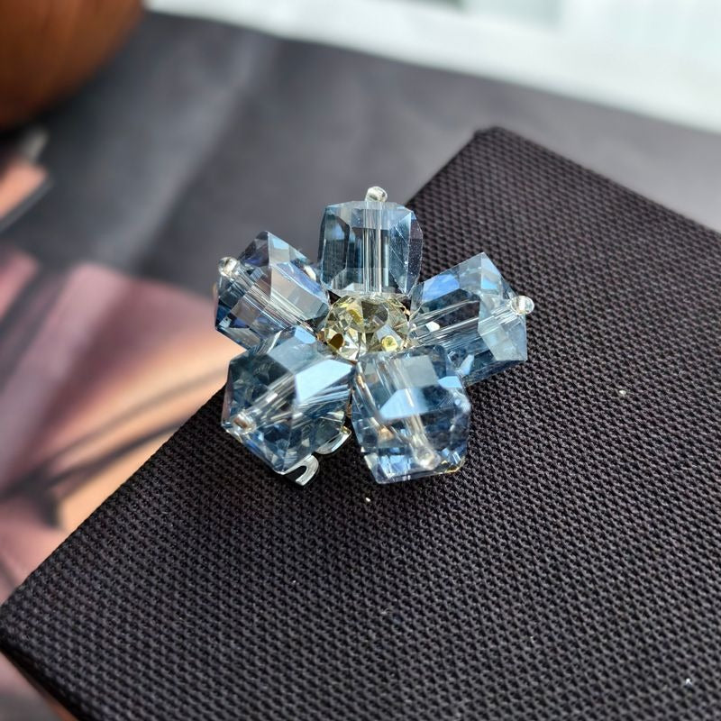 X2410  Hand Wrapped Square Sugar Rhinestone Crystal Glass Flower Half-finished Beads, DIY Craft Accessories for Handmade Bracelet Necklace Earring Jewelry Making Supplies