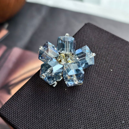 X2410  Hand Wrapped Square Sugar Rhinestone Crystal Glass Flower Half-finished Beads, DIY Craft Accessories for Handmade Bracelet Necklace Earring Jewelry Making Supplies