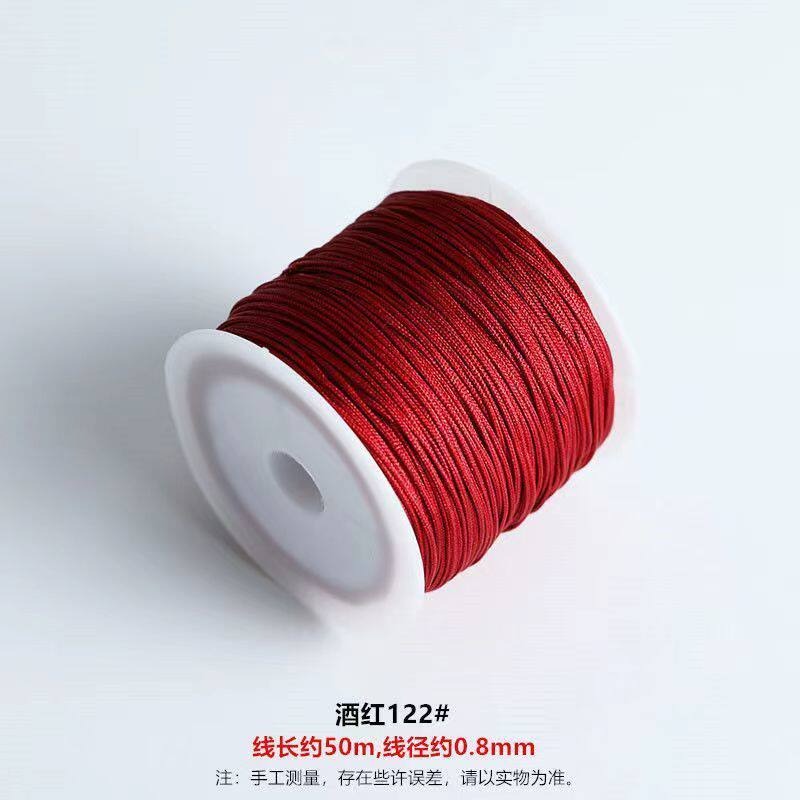 TK12 About 50M Weaving Bracelet and Necklace Making Cord, DIY Braiding String Size 72 Jade Thread, Red String Pendant Cord DIY Craft Supplies