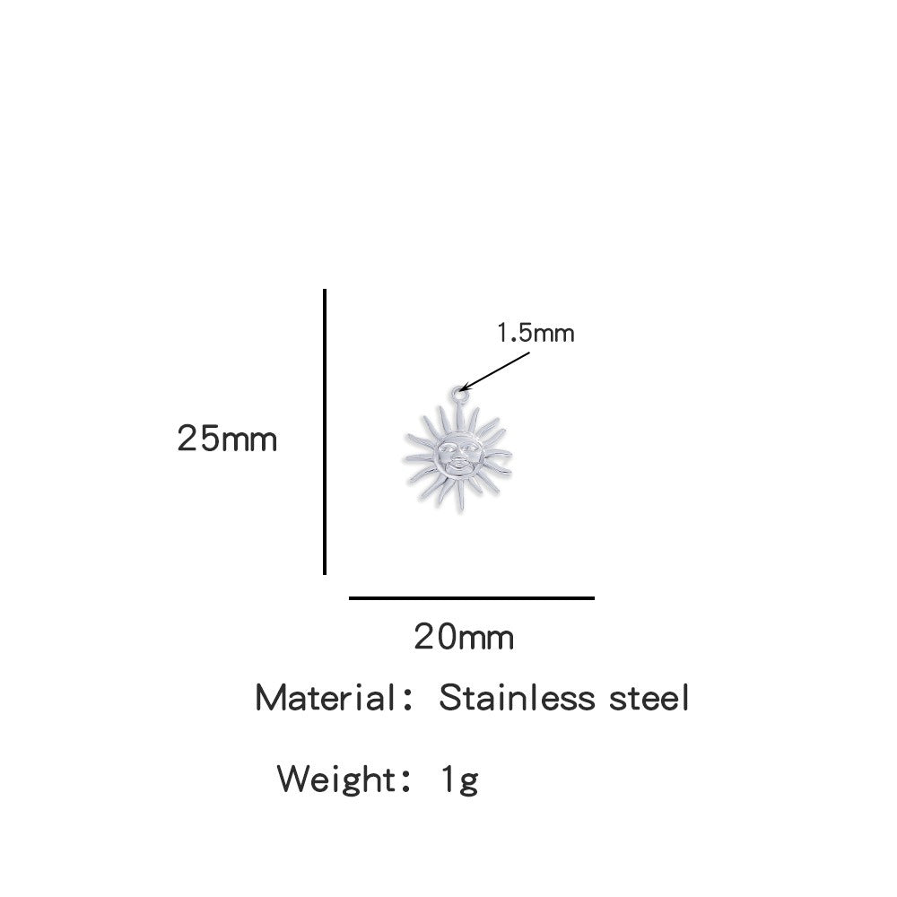 X2011  Stainless Steel Sun &amp; Flower Charms, Gold/Silver Plated Pendants for DIY Jewelry Making