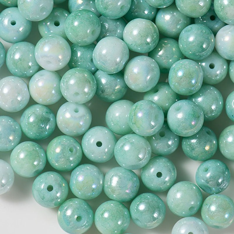 X2417 20Pcs Dragon Pattern Ice Cream Cracked Glass Beads 6/8/10mm Round Spacer Beads DIY Jewelry Making Charms