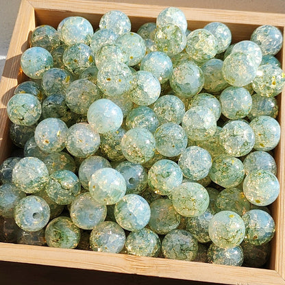 TK1 10pcs 10mm Jade Fragrance Chinese-style gold-embossed glass bead string, handmade DIY accessory material diyworldkit1