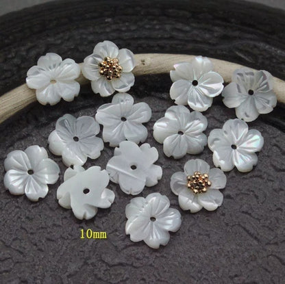 X2430 8/10/12/15 Pure natural shell carved peach blossom DIY bracelet, necklace, ancient-style earrings, brooches. Materials package, accessories