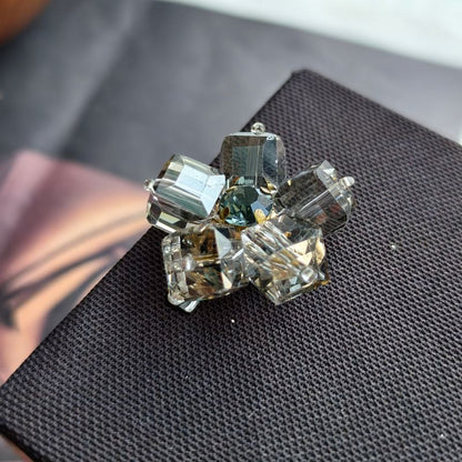 X2410  Hand Wrapped Square Sugar Rhinestone Crystal Glass Flower Half-finished Beads, DIY Craft Accessories for Handmade Bracelet Necklace Earring Jewelry Making Supplies