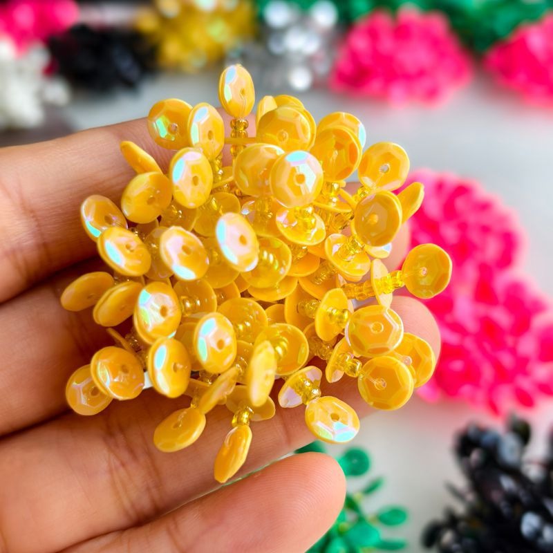 X2411 Hand Woven Color Sequins Flower Half-Finished Beads, DIY Craft Accessories Supplies for Handmade Bracelet Necklace Earring Jewelry Making
