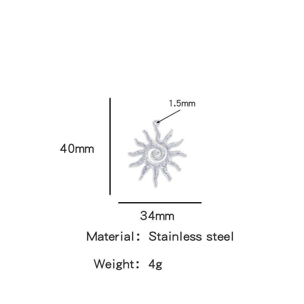 X2011  Stainless Steel Sun &amp; Flower Charms, Gold/Silver Plated Pendants for DIY Jewelry Making