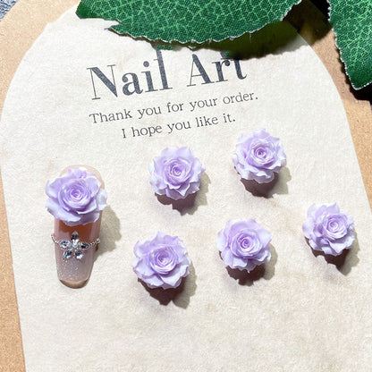 X2645 10Pcs 3D True‑Love Rose Solid Color Resin Soft Rubber Flowers, DIY Craft Materials for Ancient‑Style Hairpin, Hair Clip, Bracelet, Necklace, Earring & Nail Art Accessories