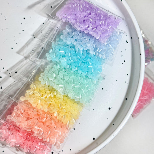 TK86 Approx 10g Rainbow Donut Shaped High Quality Wire Cut Cat Eye Glass Beads & Pearl Beads, DIY Handmade Bracelet Jewelry Making Accessories