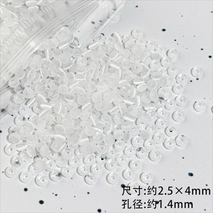 TK86 Approx 10g Rainbow Donut Shaped High Quality Wire Cut Cat Eye Glass Beads & Pearl Beads, DIY Handmade Bracelet Jewelry Making Accessories