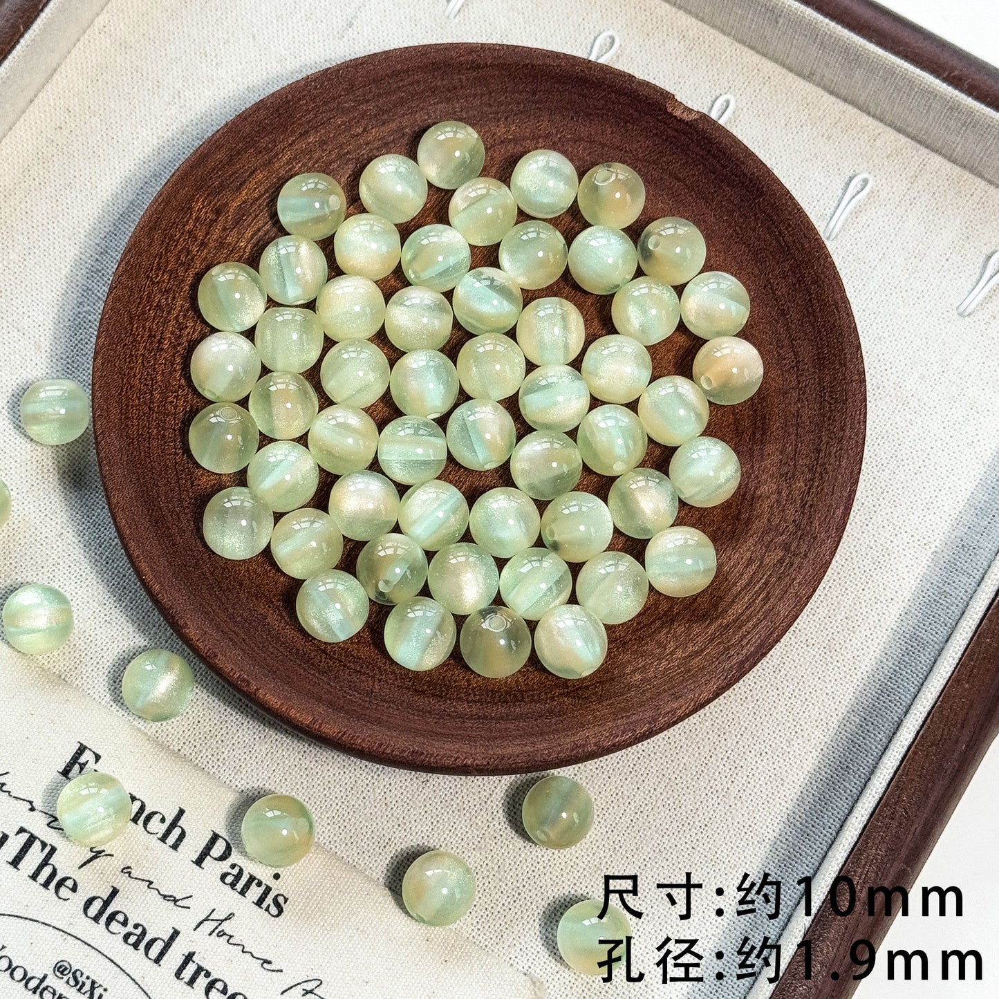 TK18 10Pcs 10mm Cat Eye Gradient Multicolor Round Acrylic Beads, DIY Handmade Bracelet Necklace Jewelry Making Accessories
