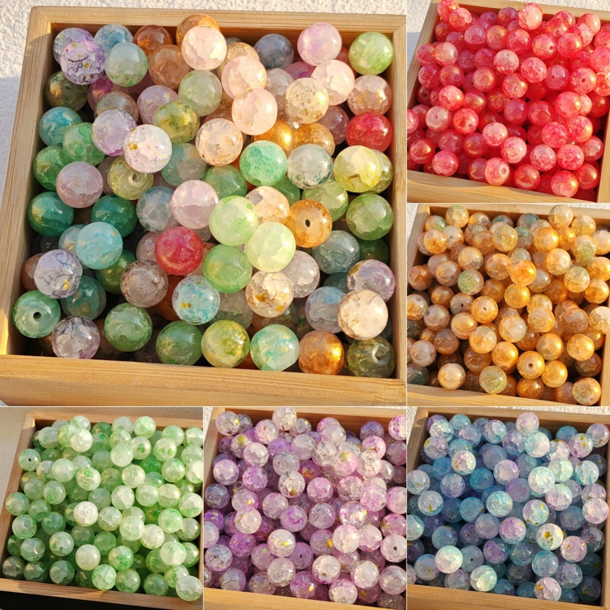 TK1 10pcs 10mm Jade Fragrance Chinese-style gold-embossed glass bead string, handmade DIY accessory material diyworldkit1