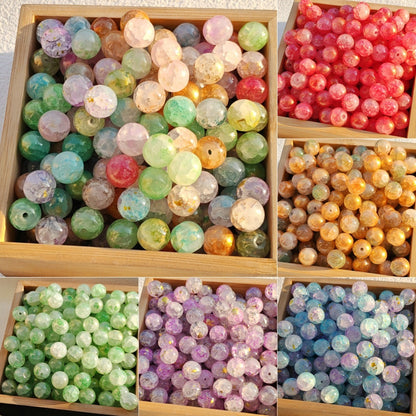 TK1 10pcs 10mm Jade Fragrance Chinese-style gold-embossed glass bead string, handmade DIY accessory material diyworldkit1