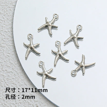 TK103 2Pcs Zinc Alloy Silver Plated Star Letter Heart Key Pendants DIY Handmade Phone Chain Bracelet Accessories