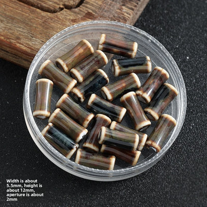 TK172 5Pcs Each pack contains 5 ceramic beads. Colorful High-Temperature Ceramic Bamboo Joint Tube Pearl Beads DIY Handmade Bracelet Necklace Earrings Jewelry Making Accessories Craft Supplies