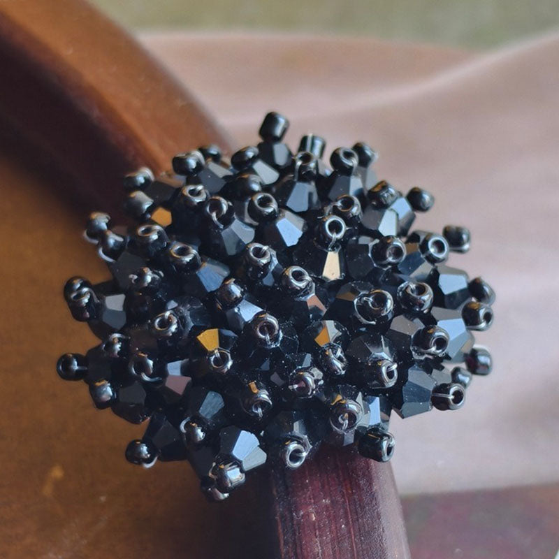 X2413 Hand Wrapped Crystal Glass Beaded Flower Brooch Core, DIY Craft Accessories Materials for Handmade Bracelet Necklace Earring Jewelry Making Supplies