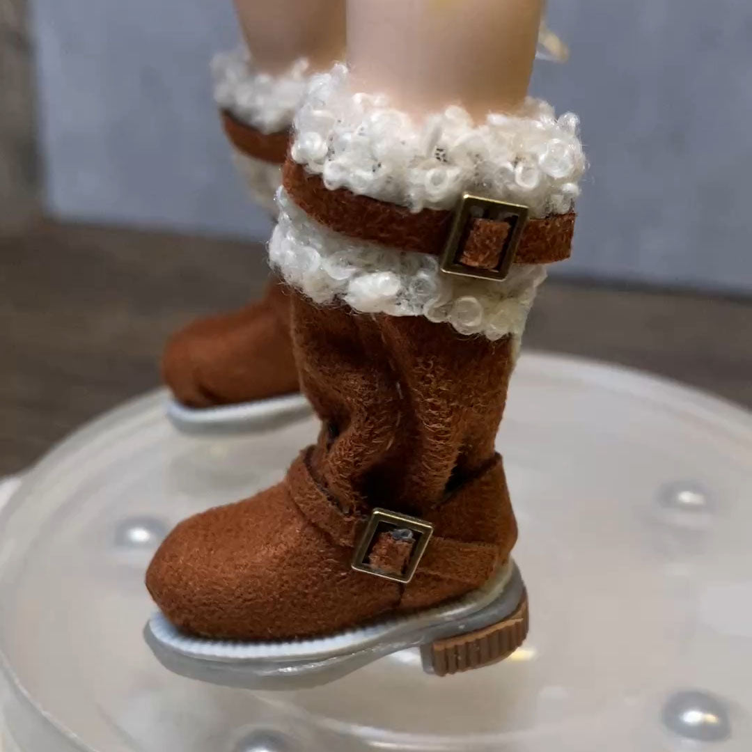 BJD622 30 Days Pre‑order The inner diameter of the foot is Mini Suede Distressed Snow Boots Clay Shoes for OB22 OB24 BJD Blythe Azone Dolls, Handmade Patchwork Fabric, Wearable & Removable, Multiple Colors, Custom Orders Available, Worldwide Shipping