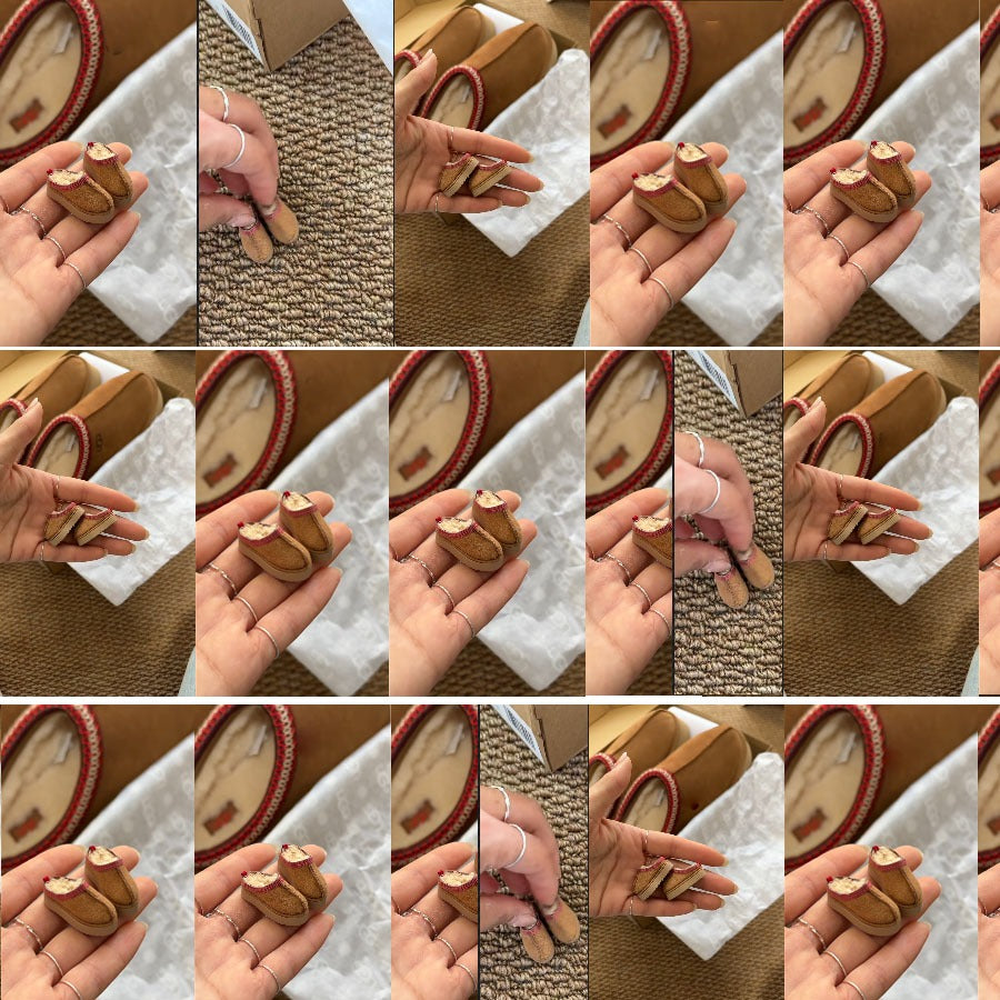 BJD613 20 Days Pre‑order  Handmade Patchwork Clay Fleece Lined Snow Slippers for Dolls, Wearable Classic Mini Shoes, Fits OB22, OB24, BJD, Blythe, Azone Dolls, Custom Available, Worldwide Shipping