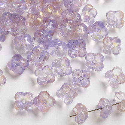 TK186 10pcs Osmanthus flower with holes, 10mm glass beads, handmade DIY jewelry, bracelet, necklace, earrings, accessories, material