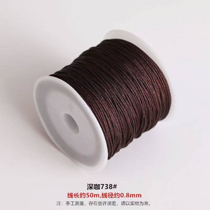 TK12 About 50M Weaving Bracelet and Necklace Making Cord, DIY Braiding String Size 72 Jade Thread, Red String Pendant Cord DIY Craft Supplies