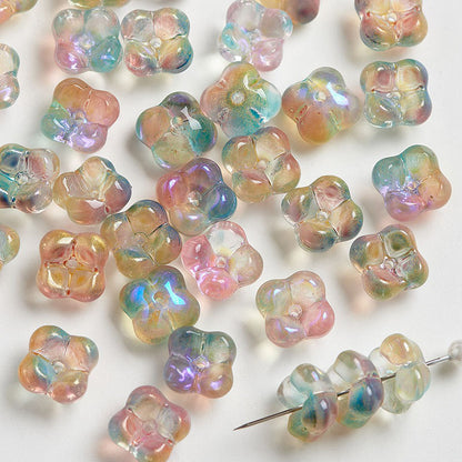 TK186 10pcs Osmanthus flower with holes, 10mm glass beads, handmade DIY jewelry, bracelet, necklace, earrings, accessories, material