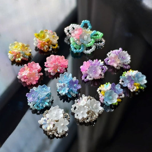 SP238 Handmade Woven Miyuki Bead Hydrangea Flower Charms, DIY Jewelry Making Supplies for Bracelets, Earrings, Necklaces & Hair Accessories