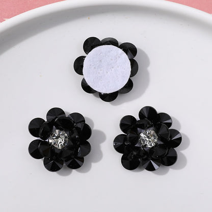 X2323 Double Layer Shiny Rhinestone Flower Charms Multi Color DIY Base for Earrings Rings Brooch Craft Supplies Bulk Wholesale