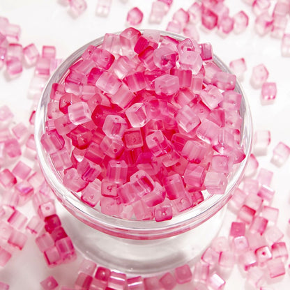 TK187 About 50pcs 7mm square sugar crystal clear glass beads, transparent matte beads, handcrafted DIY jewelry, handcrafted bracelet, necklace, earrings, accessory materials