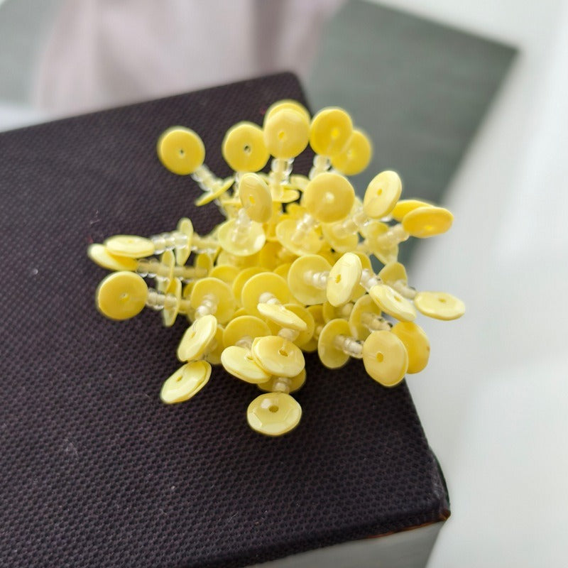 X2411 Hand Woven Color Sequins Flower Half-Finished Beads, DIY Craft Accessories Supplies for Handmade Bracelet Necklace Earring Jewelry Making
