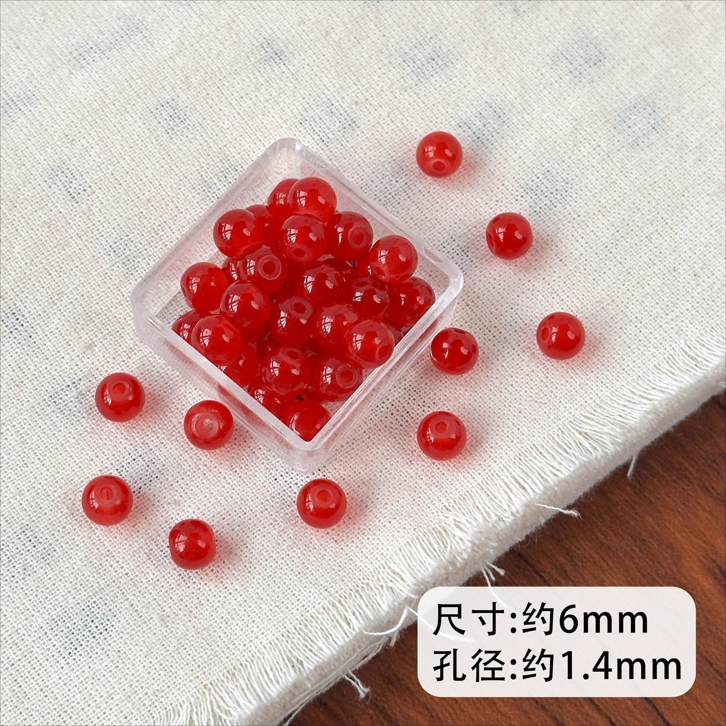 TK99 10pcs  natural stone red agate red 4/6mm through-hole drop beads for handmade string necklaces, bracelets, DIY accessories, material